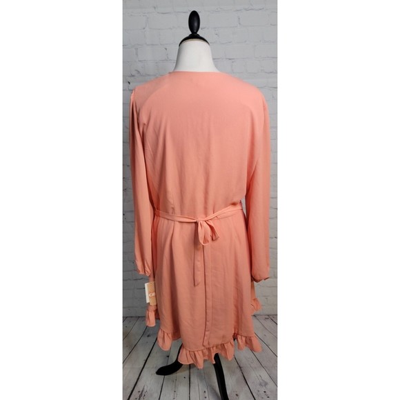 GB Peach Wrap Knee Length Dress size XL - Picture 4 of 9